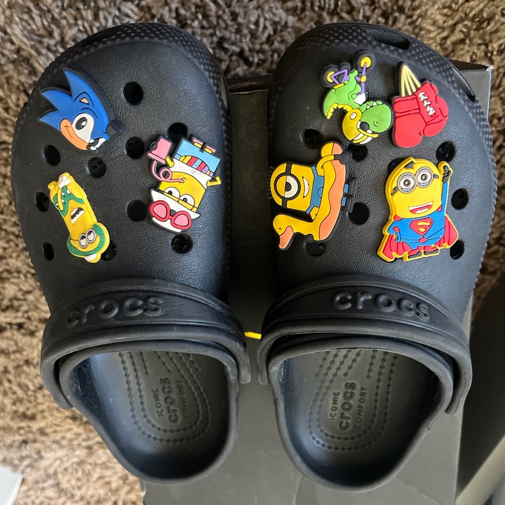 Black crocs unisex kids 13c